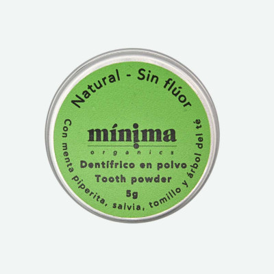 Dentífrico en polvo Menta - Lata 5g Travel Size - Mínima Organics