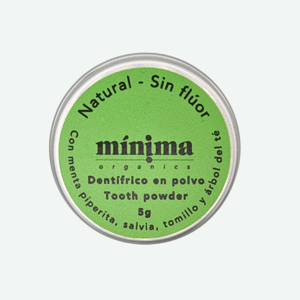 Dentífrico en polvo Menta - Lata 5g Travel Size - Mínima Organics