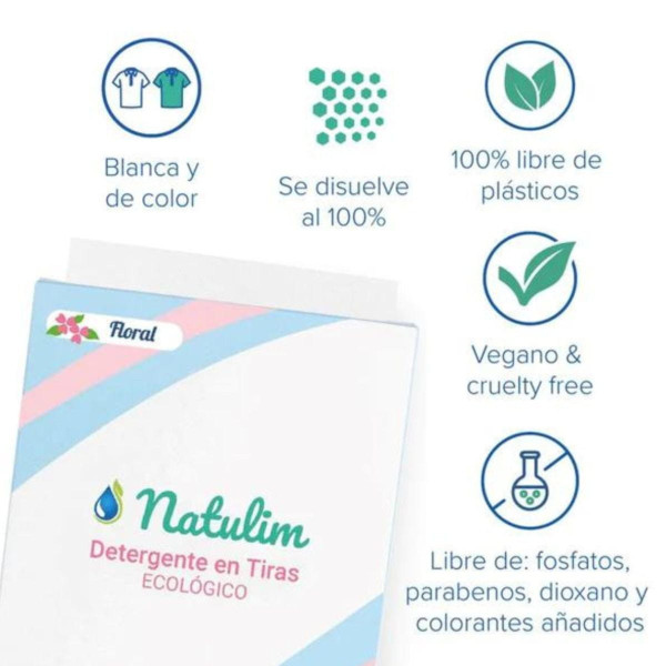 Tiras de Detergente Ecológicas y Residuo Cero Aroma Floral