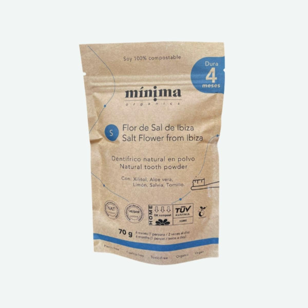 Dentífrico en polvo 100% natural - Flor de Sal 70g  - Mínima Organics