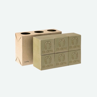Pack de 6 cubos de jabón de Marsella de 600g