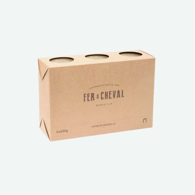 Pack de 6 cubos de jabón de Marsella de 600g 2