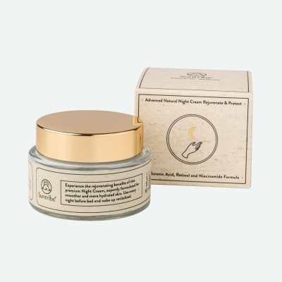 Crema de Noche Anti-edad con Ácido Hialurónico, Retinol y Niacinamida – Suntribe