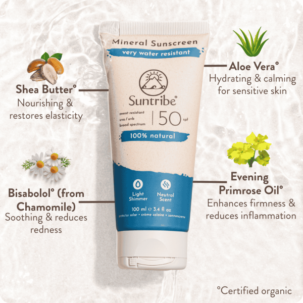 Crema Solar Mineral SPF 50 – Suntribe | Especial Deporte