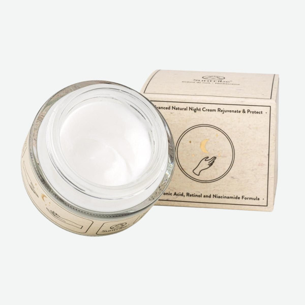 Crema de Noche Anti-edad con Ácido Hialurónico, Retinol y Niacinamida – Suntribe