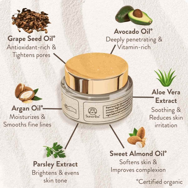 Crema de Noche Anti-edad con Ácido Hialurónico, Retinol y Niacinamida – Suntribe