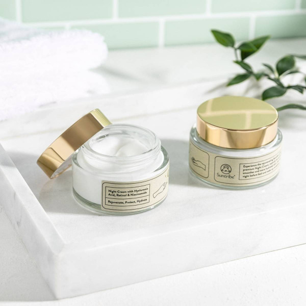 Crema de Noche Anti-edad con Ácido Hialurónico, Retinol y Niacinamida – Suntribe
