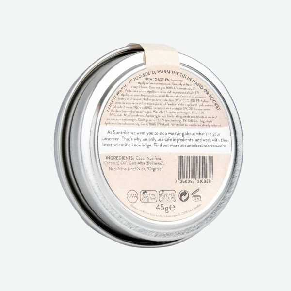 Crema Solar Mineral Ecológica en Lata SPF 30 (Blanco)