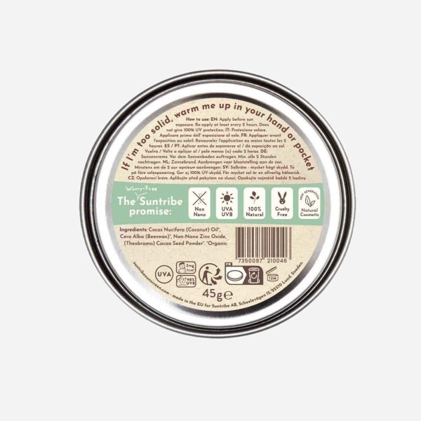 Crema Solar Mineral Ecológica en Lata SPF 50 (Marrón)