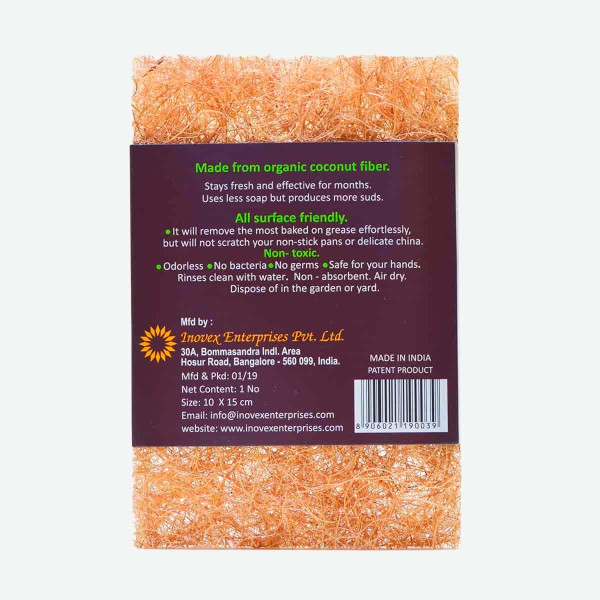 Estropajo de Coco grande para fregar platos - Safix